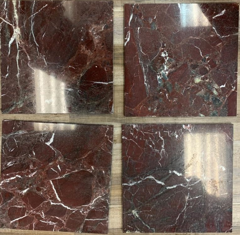 12" x 12" Polished Marble Tile in Rosso Levanto