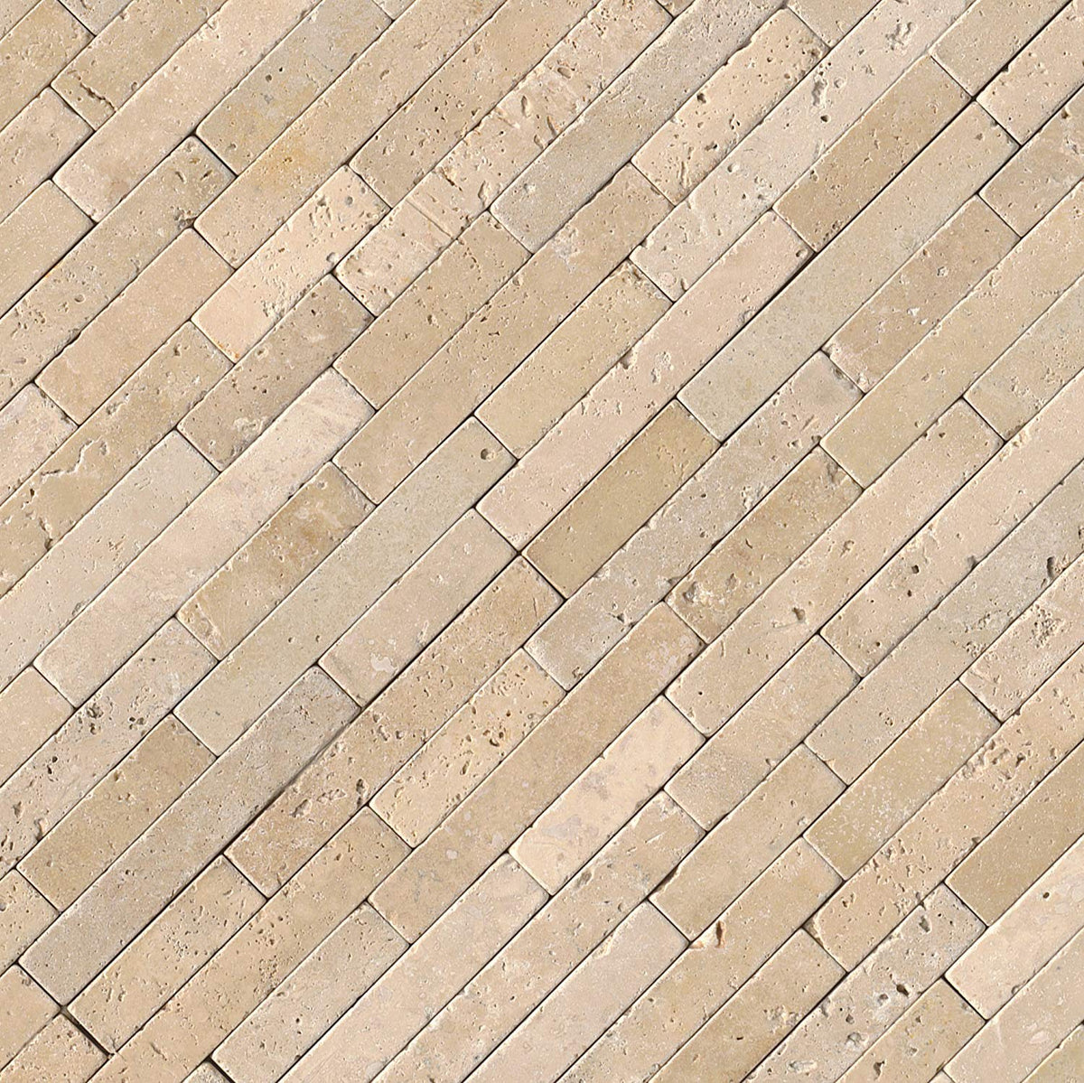 MS International Tuscany Beige Veneer 8 In. X 18 In. X 10 mm Tumbled Travertine Mesh-Mounted Mosaic Tile, (10 sq. ft., 10 pieces per case)