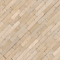 MS International Tuscany Beige Veneer 8 In. X 18 In. X 10 mm Tumbled Travertine Mesh-Mounted Mosaic Tile, (10 sq. ft., 10 pieces per case)
