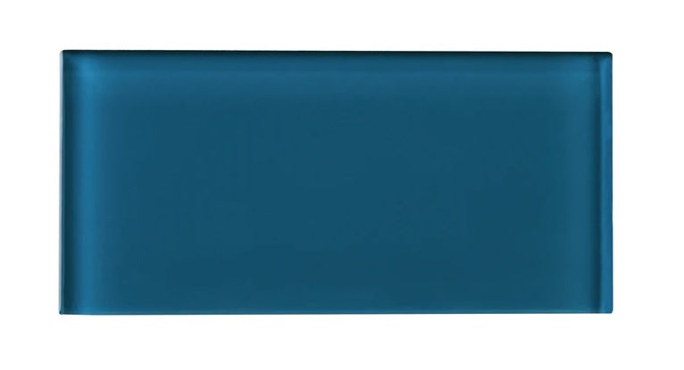 3x6 Zafiro Blue Glass Subway Wall Tile for Bathroom Shower, Kitchen Backsplash, Accent decor