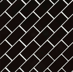 Black Subway Brick 2x4 Porcelain Wall Floor Tile Backsplash Shiny for Kitchen, Bathroom Shower, Accent Decor, Fireplace on 12x12 Mesh for Easy Installation