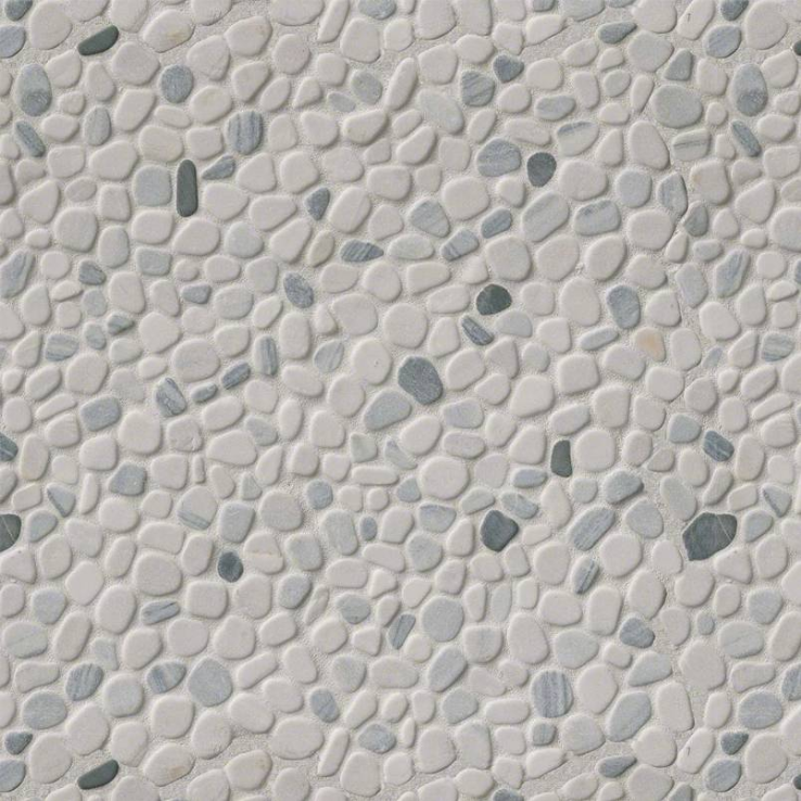MS International 12 in. x 12 in. Black/White Pebbles Marble Mosaic Floor & Wall Tile