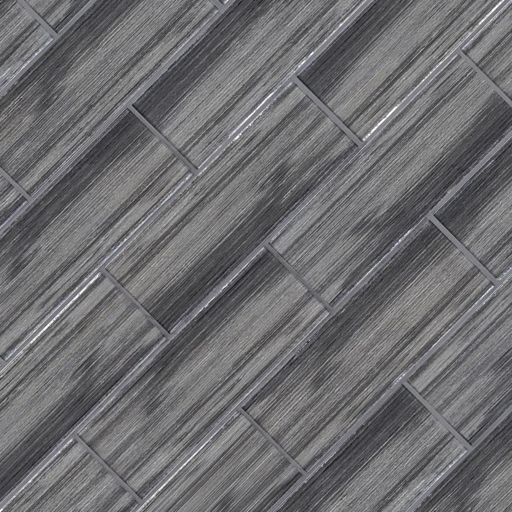 MSI Glacier Black 3 in. x 9 in. Glass Wall Tile - Tenedos