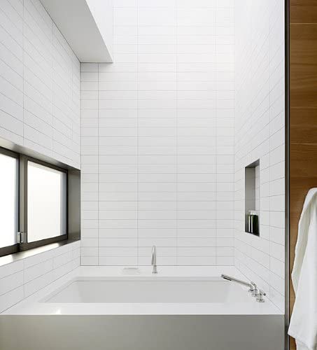 4x16 White Glossy Ceramic Subway Tile for Wall Tile, Backsplash Tile, Bathroom Tile (Box of 11 Sq Ft) - Tenedos