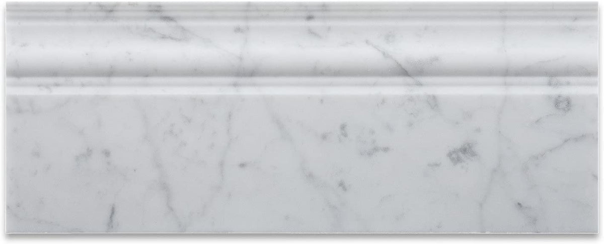 Italian Carrara White Greyish Marble 5x12 Baseboard Floor Wall Tile