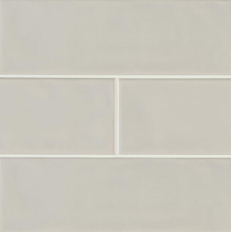MSI Urbano 4” X 12” Light Gray Glossy Black Ceramic Subway Tile - Tenedos