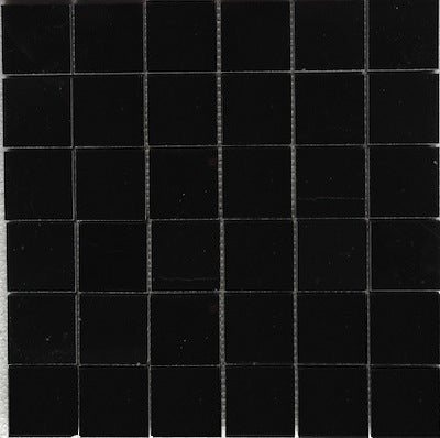 Nero Marquina Black Marble Square Mosaic Tile 2 x 2 Polished