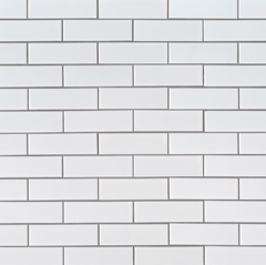 2" X 6"  White Porcelain Brick Mosaic Tile - Matte Finish , Wall Tile, Backsplash Tile, Bathroom Tile (Box of 15 Sheets)
