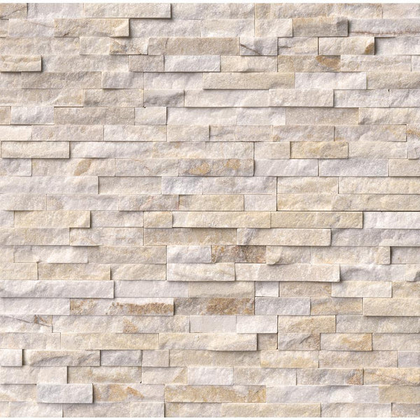 Arctic Golden Split Face Ledger Panel 6 in. x 24 in. Marble Wall Tile for Accent Walls Kitchen Backsplash Fireplace