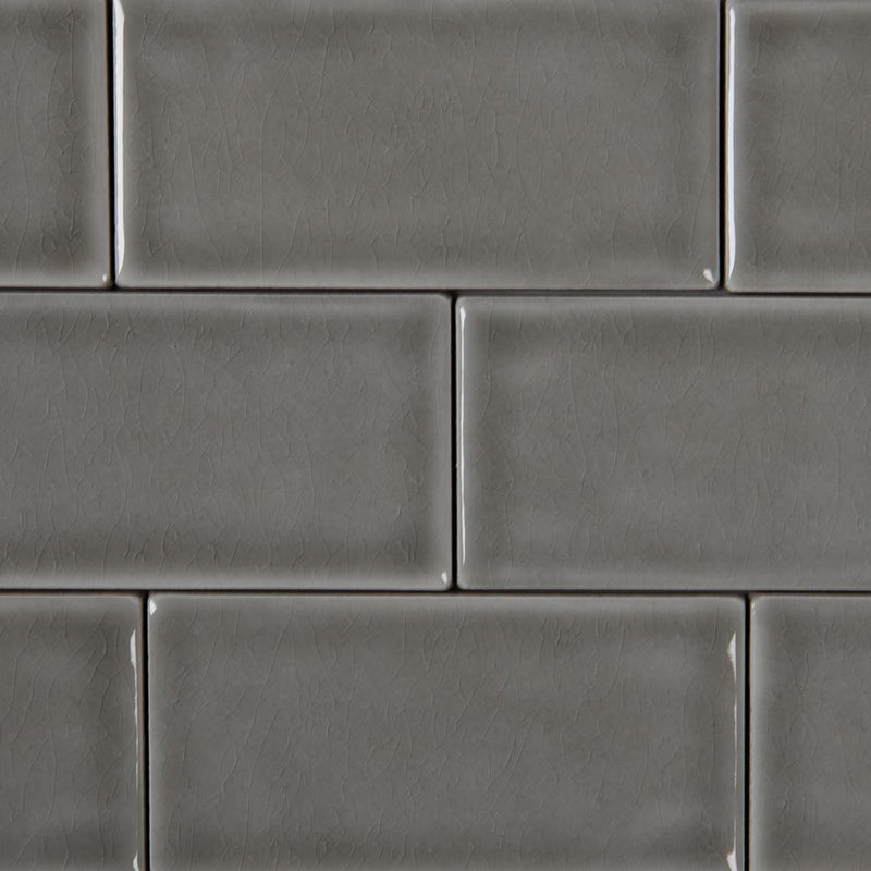 MS International Dove Gray 3X6 Handcrafted Glazed Ceramic Wall Tile