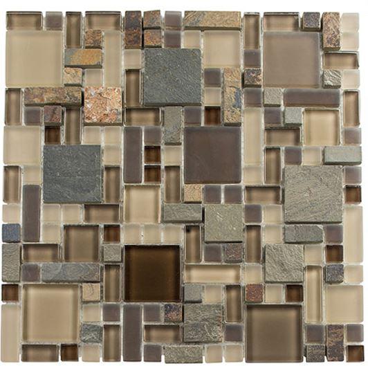 GT Glass Wall Tiles Rustic Taupe (Block Random)  GS21