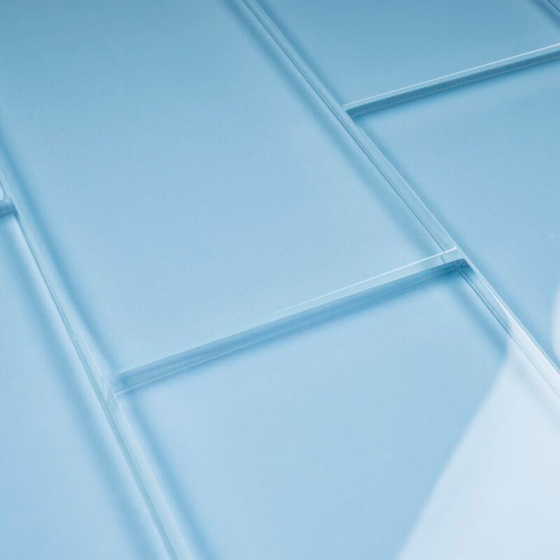 Pacific Ocean 3x6 Blue Glass Wall Tile for Bathroom Tile and Kitchen Backsplash Tile