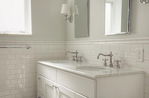 White Ceramic 3x6 Subway Wall Tile Matte Finish for Kitchen Backsplash, Bathroom Shower  (10 Sq. Ft)