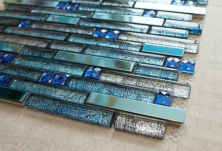 Blue Stainless Steel + Blue (Diamond Shape) Glass + Blue Galaxy Glass - Tenedos