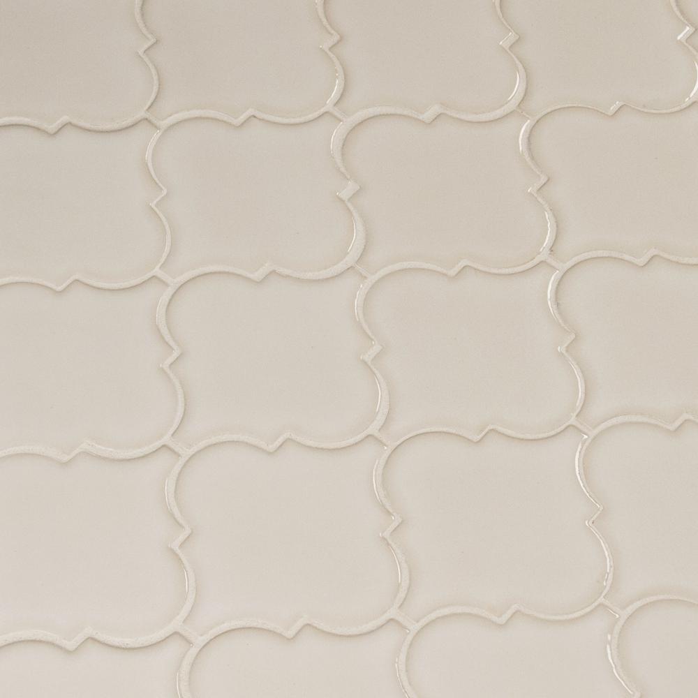 MS International  Antique White Arabesque Mesh-Mounted Mosaic Wall Tile 10.5 x 15.5 x 8mm