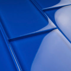 Premium Quality  Blue 3x6 Glass Subway Wall Tile for Bathroom Walls, Kitchen Backsplashes by Tenedos