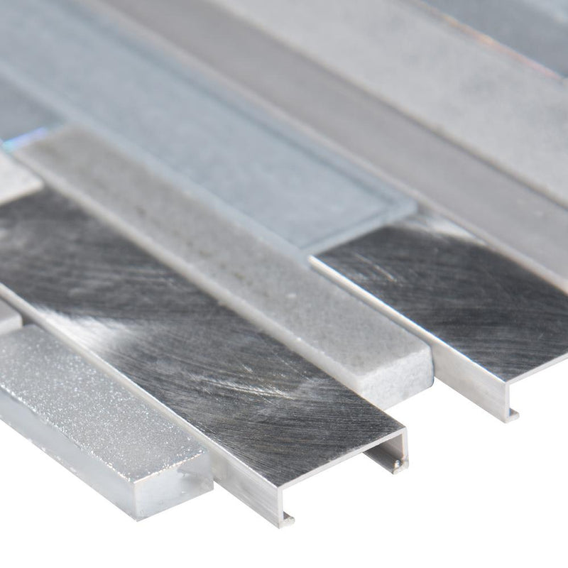 MS International SGLSMTIL-HAR8MM Mesh-Mounted Gray Tile 12 x 12 in. x 8 mm Mosaic