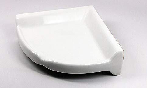 Tenedos White Glazed Ceramic Bathroom Accessory Kit (Corner Shower) - Not Flat Surface Installation