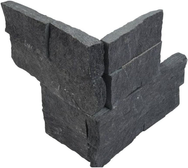 Ledger Corner Stacked Wall Tile, Split-Faced (Box of 6 Pieces) (Coal Canyon)