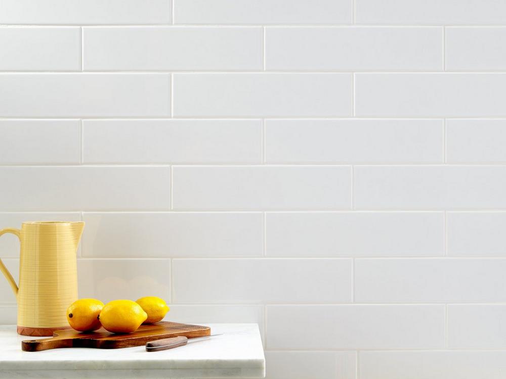Tenedos White Matte Ceramic Subway 3x12 Wall Tile for Kitchen Backspla
