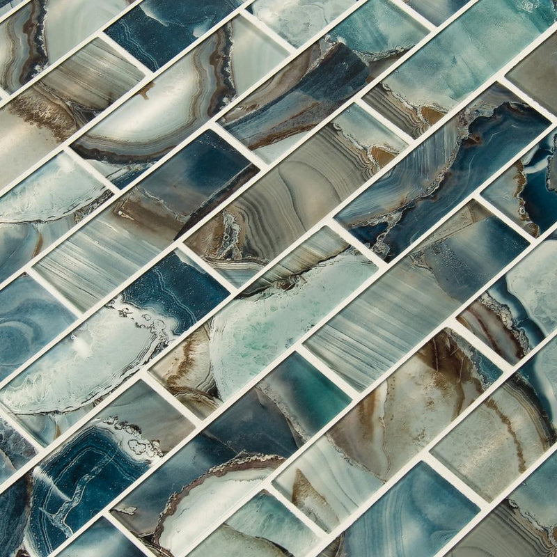 Night Sky Subway 2x6 Glass Mesh-Mounted Mosaic Wall Tile