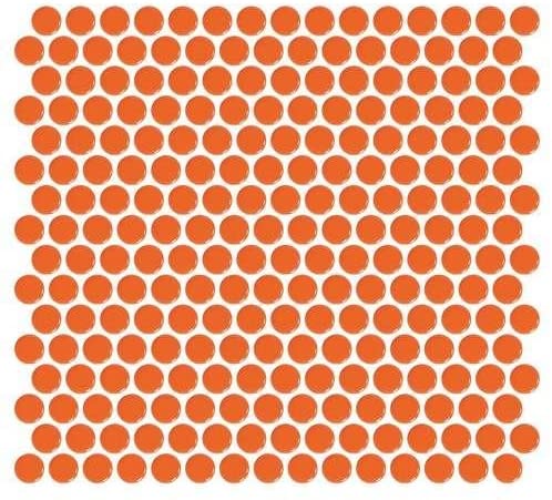 Penny Round Orange Porcelain Mosaic Floor and Wall Tile, Backsplash Kitchen, Bathroom Shower on 12x12 Mesh for Easy Installation By Vogue Tile