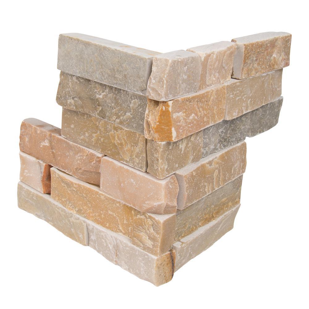 Golden Honey Ledger Corner 6x18 Natural Quartzite Wall Tile (6 Pieces / case)