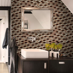 MS International Ayres 1 in. x 2 in. Blend Glass Mesh-Mounted Mosaic Tile