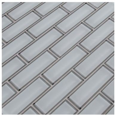Ice Bevel Subway 11.73 in. x 11.73 in. x 8 mm Glass Mesh-Mounted Mosaic Tile (2"x6" Mosaic Chips) (Box of 10 Sheets) - Tenedos