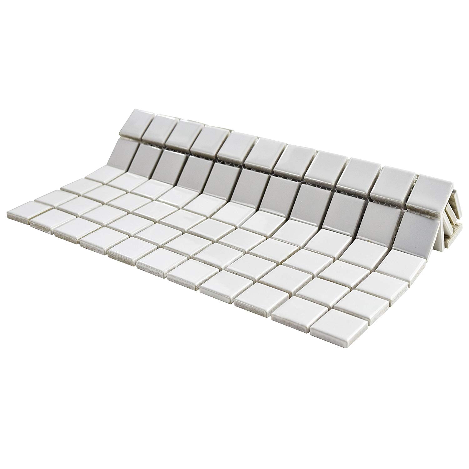 Square 1"White Matte Porcelain Floor and Wall Tile