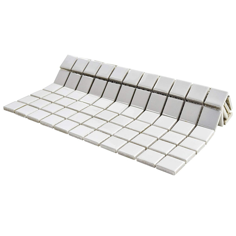 Square 1"White Matte Porcelain Floor and Wall Tile
