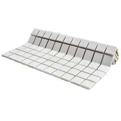Square 1"White Matte Porcelain Floor and Wall Tile