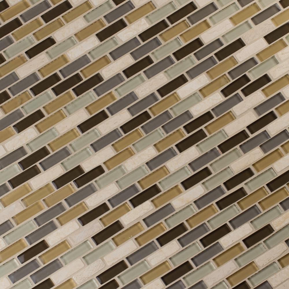 MS International Luxor Valley Brick Pattern 12 in. x 12 in. Multi Glass Mesh-Mounted Mosaic Tile - Tenedos