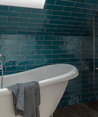 Handmade Emerald Green Glossy 3x12 Subway Wall Ceramic Tile (Box of 6 Sq.ft) - for Bathroom Shower, Kitchen Backsplash, Accent Wall