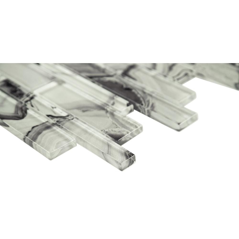 MSI Night Sky Glass Subway Tile Sample - 11.81x11.81 Inch Interlocking For Kitchen Backsplash