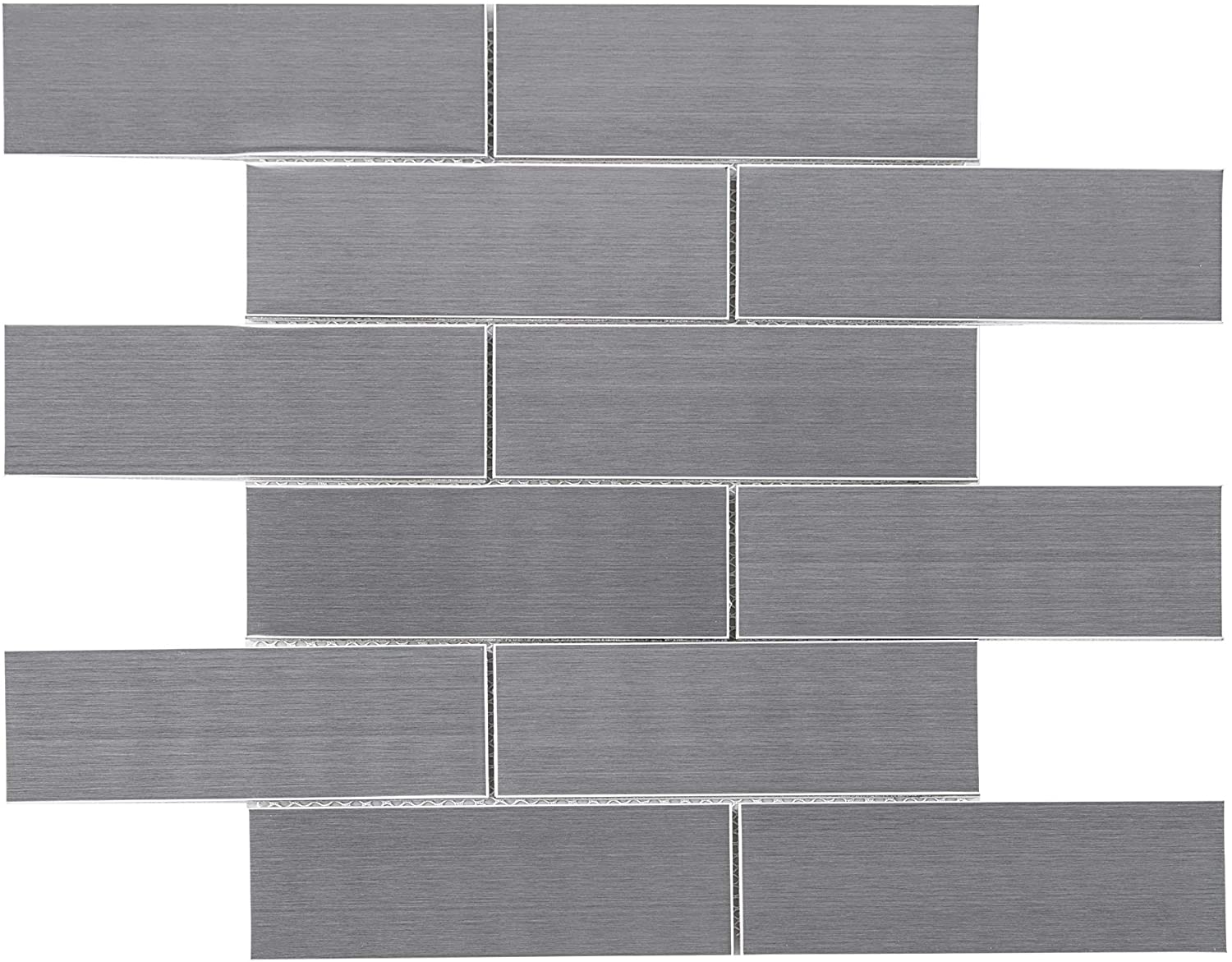 2X6 Stainless Steel Brick Metallic Subway Mosaic Wall Tile for Kitchen Backsplash, Bathroom Shower, Accent Decor