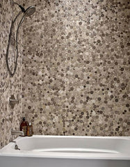MSI  Serenity Stone Pebble Polished Marble Mosaic Tile (Box of 10 Sheets) - Tenedos