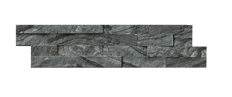 Glacial (greyish) Black Ledger Wall Panel 6 in. x 24 in. Natural Stone Tile