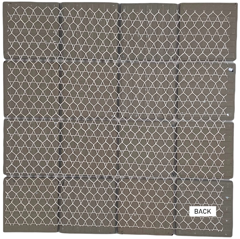 Premium Quality 3" x 3" Cobalt Blue Square Pattern Porcelain Mosaic Tile on Mesh on 12x12 sheet, Designed in Italy