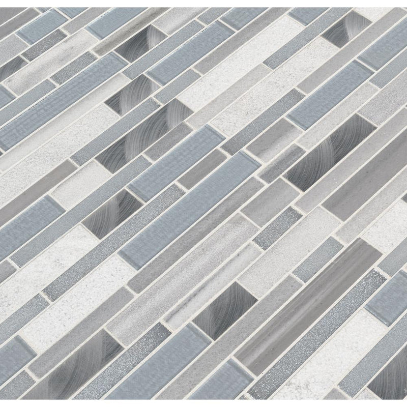 MS International SGLSMTIL-HAR8MM Mesh-Mounted Gray Tile 12 x 12 in. x 8 mm Mosaic