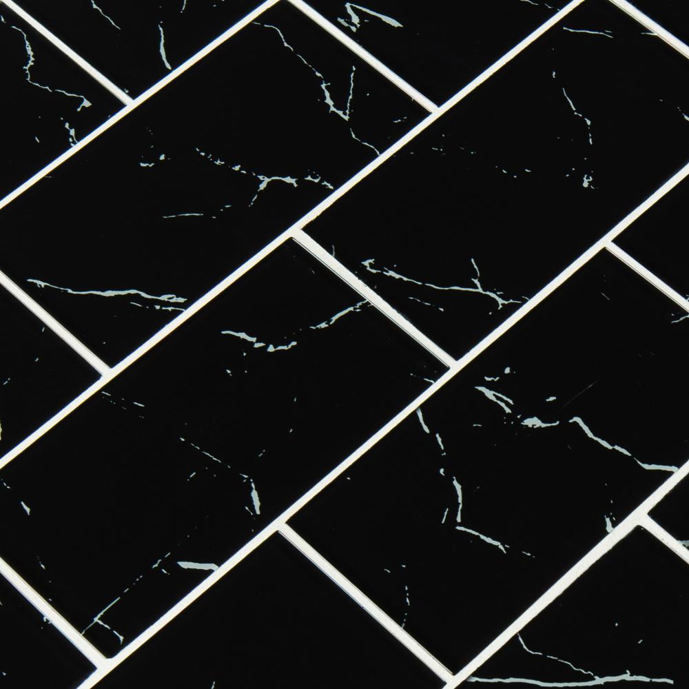 MSI Nero Marquina 3x6  Wall Glass Tile (5 sq. ft./Case)