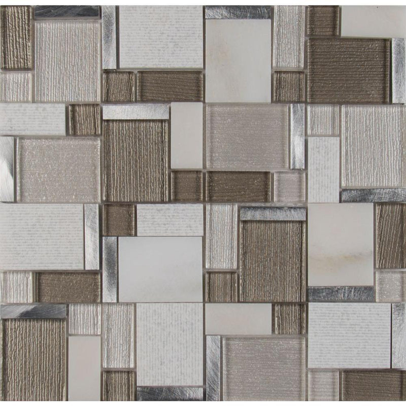 MSI Magica 12 in. x 12 in. x 6mm Glass and Stone Mesh-Mounted Mosaic Tile