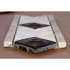 MS International Noche/Chiaro Copper Scudo 4 in. x 12 in. Travertine/Metal Listello Wall BorderTile