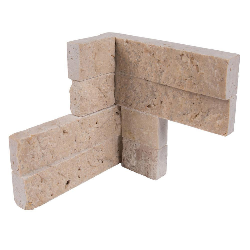 MS International Roman Beige Ledger Corner 6 in. x 6 in. x 6 in. Natural Travertine Wall Tile (6 pieces / case)