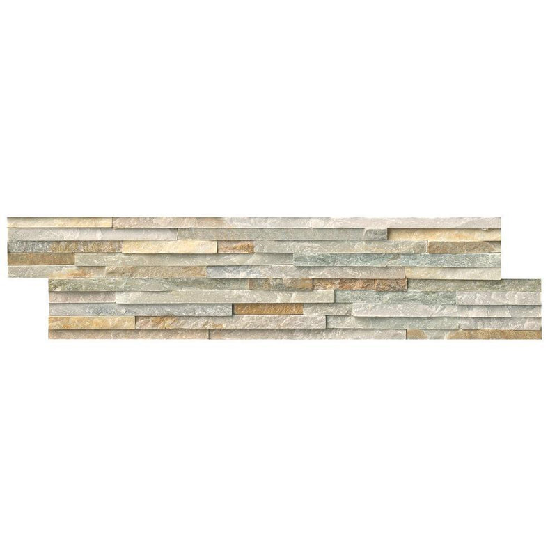 Golden Honey Pencil Ledger Panel 6 in. x 24 in. Natural Marble Wall Tile for Accent Walls Kitchen Backsplash Fireplace
