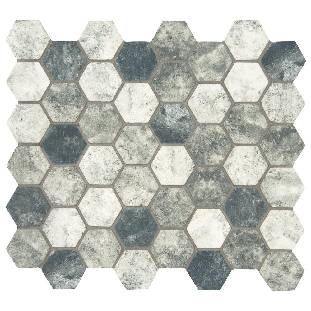 MS International Urban Tapestry Hexagon 12 in. x 12 in. x 6 mm Glass Mesh-Mounted Mosaic Floor Wall Tile (Box of 10 Sheets)