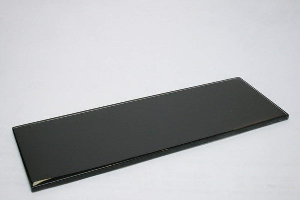 Black - 4"x12" Black Glass Tile (3 pieces = 1 Squae Feet, Price for Square Feet)