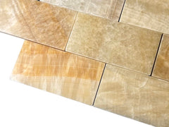 Tenedos Honey Onyx Subway 3x6 Marble Tile Premium Polished (Pack of 8 Pcs. 1 Sqft.)