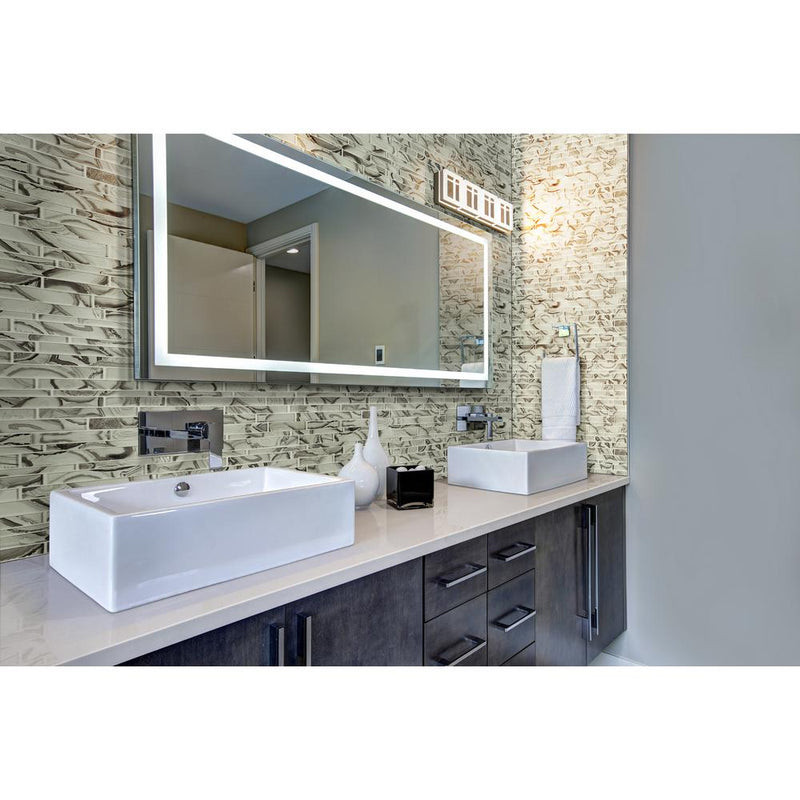 MSI Super Nova 12 in. x 12 in. x 8mm Interlocking Glossy Glass Mesh-Mounted Mosaic Tile