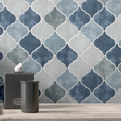 Lantern Arabesque Glass Mosaic Sheet Wall Tile for Bathroom, Floor Tile and Kitchen Backsplash (10 Sheets / case)